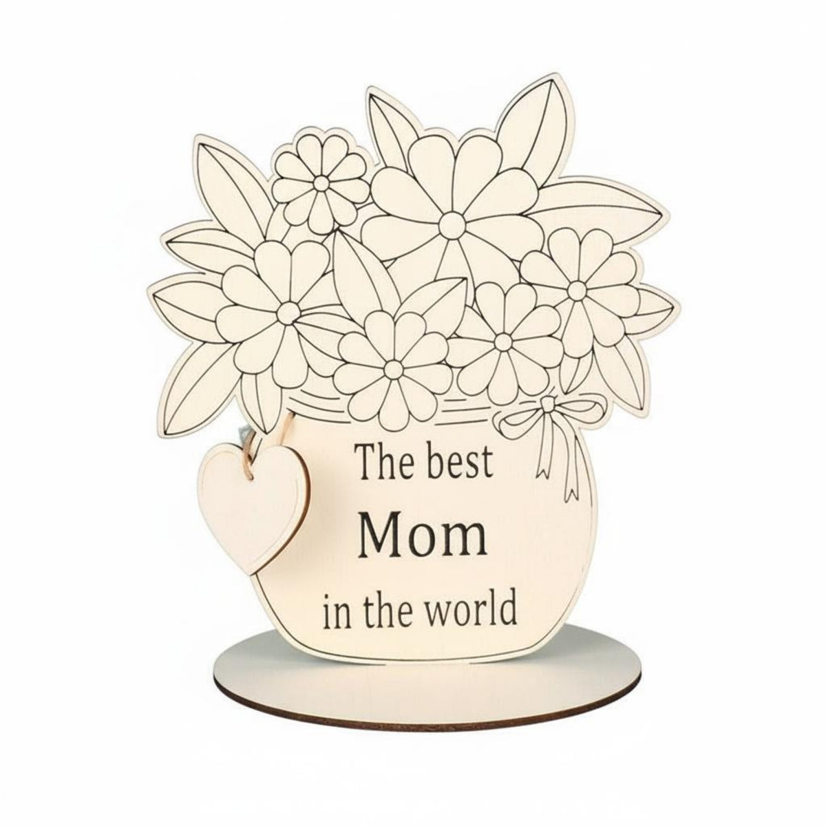 Colorable Color Your Own Flower Arrangement Kit Easy to Assemble DIY Wooden Flower Flower Arrangement Ornament Multiple Designs Color Your Own Mom Gift for Children