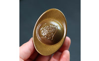 Color Changing Wealth Ingot Tea Pet Handmade Heat Sensitive Wealth Ingot Figurine Chinese Ornament for Home Decor