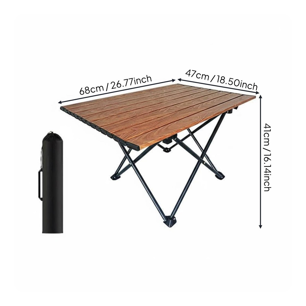 Camping Table with Carry Bag Foldable Camp Folding Table Compact Furniture for Campers, Anglers, Picnics, Barbecues