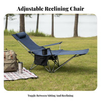doubleUse sit or lie Adjustable Recliner Lightweight Lounge Chair Foldable Design Portable Furniture Sturdy Frame for Beachon the moveers, Office Workers, Camping, Beach, Balcony, waterfront