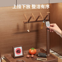 Entryway Key Organizer Shelf with Hooks for Necklaces and Watches