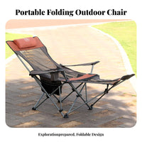 Foldable Design Reclining Camp Lounger Adjustable Recline Lounge Chair Lightweight Portable Seating Heavy Duty Frame for Beachgoers, Office Workers, Beach, Fishing, Camping, Backyard