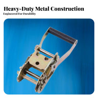 Ratchet Load-Lashing Strap Industrial Grade Heavy Duty Ratchet Strap Quick Release Mechanism Truck Bed Tie down for Movers, Warehouses, Trailer