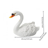 Fiberglass Floating Swan Figurine Textured Feathers Swan Pond Ornament Orange Beak Outdoor for Landscape Display
