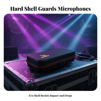 Portable Wireless Audio Transmitter Case Padded Interior Double Wireless Audio Transmitter Case Shockproof for Singers, DJs
