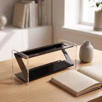 Transparent Controller Control Holder Clear Controller Control Holder with Compartments Slanted Desktop Organizer Open-Top for Coffee Table, Office