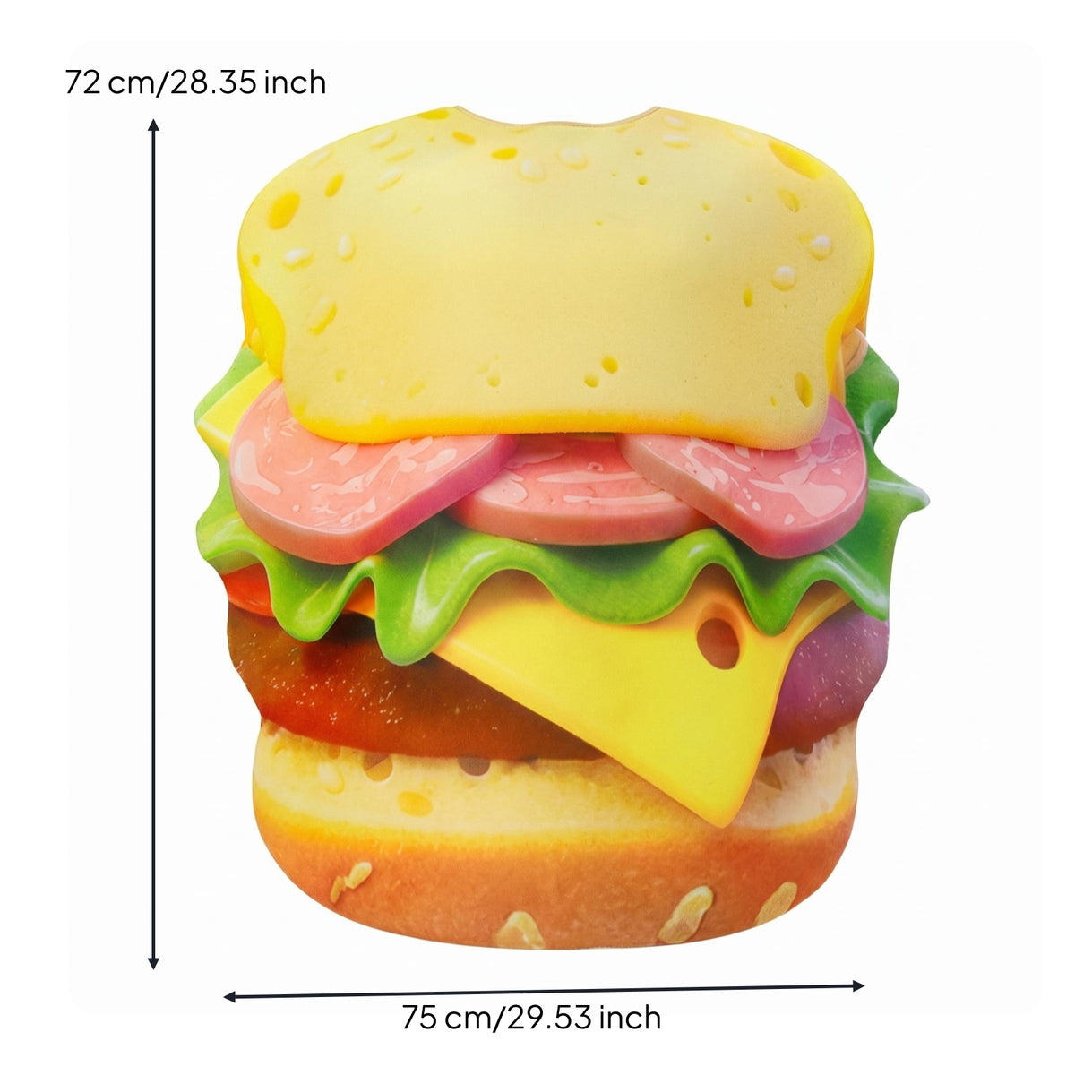 Hamburger Costume Cosplay Burger Costume 3D Shape Dress-up Clothes for Adults