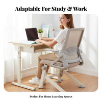 Height Adjustable Ergonomic rotating Chair Rolling Casters Mesh spine Task Chair Easy Assembly Computer Seat Lumbar Assistance for Students, Teenagers, Home Users, Study Room, Bedroom, Workspace