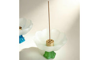 Transparent Lotus Incense Holder Delicate Glass Incense Holder Vintage Design for Meditation, Relaxation, Mindfulness