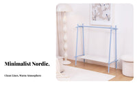 Freestanding Triangular Frame Clothes Rack with Shelf Multifunctional Garment Stand Multi-Functional Clothing Organizer Space-Saving for Children, Pet Owners, Playroom, Nursery, Entryway, Living Room