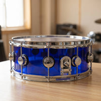 Acrylic Snare Drum Transparent Snare Drum with Metal Hoops Polished Bottom Hoop for Rehearsal