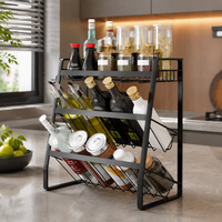 Metal Wine Rack, Bottle Rack, Wine Holder, Tabletop Wine Rack, Space-Saving, Dark Color