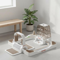 Multifunctional Feline Castle Toy Set Self-Entertaining Feline Brain-Teaser Feeder Set Mental Stimulation Brain-Teaser Toy Stress Relief for Indoor