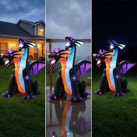 Two-Headed Dragon Inflatable Halloween Inflatable Dragon Easy Setup Decoration for Lawn, Porch