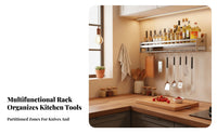 Drillno-Drill Installation Multifunctional Utensil Rack Rust-Proof Wall-Mounted Organizer Easy to Install Household Storage Space-Saving Design for Home Cooks, Organization Enthusiasts, Homeowners, Kitchen, Small Apartments, Pantry