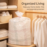 Heavy Duty PE Plastic Quilt Storage Bag with Dustproof Seal, Transparent Thickened Flat Mouth Bag for Home Storage