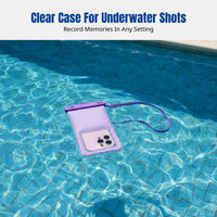 Waterproof Floating Phone Pouch, Rainproof, Outdoor Swimming, Colorful, Transparent, IPX8, Universal