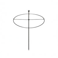 Pointed Spike Circular Hoop Plant Stake Ball Top Round Plant Support Stake Welded Hydrangea Support Hoop Dark Finish