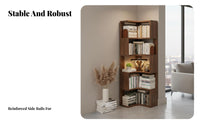 Space-Saving Design L-Shaped Corner Shelving Large Capacity L-Shaped Corner Bookshelf Versatile Use Storage Rack Stable and Long-Lasting for Book Lovers, Apartment Dwellers, Telecommuting Workers, Study, Living Room, Bedroom