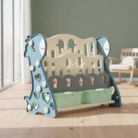 Kids' Book Rack Large Capacity Child Book and Toy Organizer Multi-Tier Book Shelf Space Saving Storage Furniture for Playroom