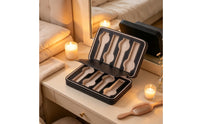 Zippered 8 Slot Watch Case Portable Travel Watch Case Compact Organizer Leather for Travelers, Drawer, Dresser