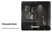 Floor-Standing Rolling Clothes Rack Minimalist aesthetic Rolling Clothes Organizer Mobile Design Garment Stand With casters for Homeowners, Renters, Students, Living Room, Cloakroom, Entryway, Apartment