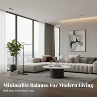 2 Pieces Modern Minimalist design Round Nesting Table Set Space Saving High-Low Nesting pair abrasion Resistant Top Living Room Furniture Easy to Clean for Apartment Dwellers, Renters, Homeowners, Small Spaces, Lounge Area