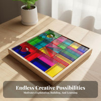 Rainbow Acrylic Blocks Quality Light and Shadow Toy Educational Geometric Shape Blocks for Kids, Young