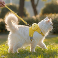 Cat Harness and Leash Set with Chest Strap, Polyester Walking Gear, Adjustable Set for Outdoor Pet Use