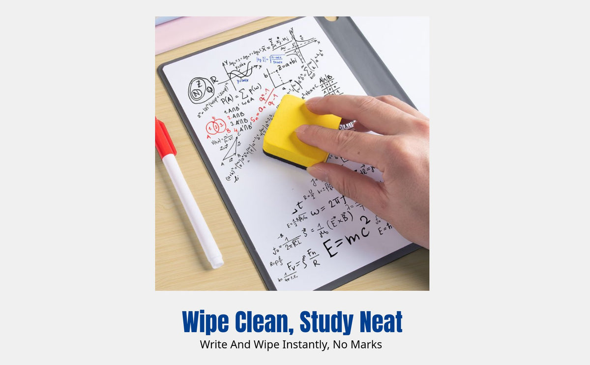 Letter-Size Whiteboard Notebook, Reusable Erasable, Double-Sided, Portable, for Student Math Study
