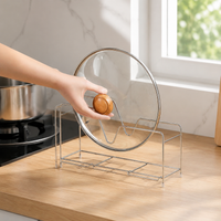 Brushed Kitchen Utensil Holder, Silver Worktop Utensil Holder Rack, Japanese Style Countertop Organiser, Kitchen Storage Organiser