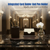 Wooden Business Card Holder, Desktop Organizer, Large Capacity, Office Reception, Unisex, Multiple Designs