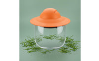 Debris-Blocking Grass Cutting Face Guard Splash-Resistant Gardening Face Guard Orange and Black Safety Gear Head-Worn