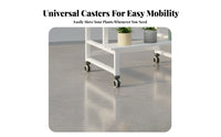 Mobile with casters 2-Tier Rolling Planter Rack Tiered Design 2-Tier Planter Holder Freestanding Plant Stand Multi-Functional for Gardeners, Homeowners, Balcony, Living Room, Garden, Corner Space