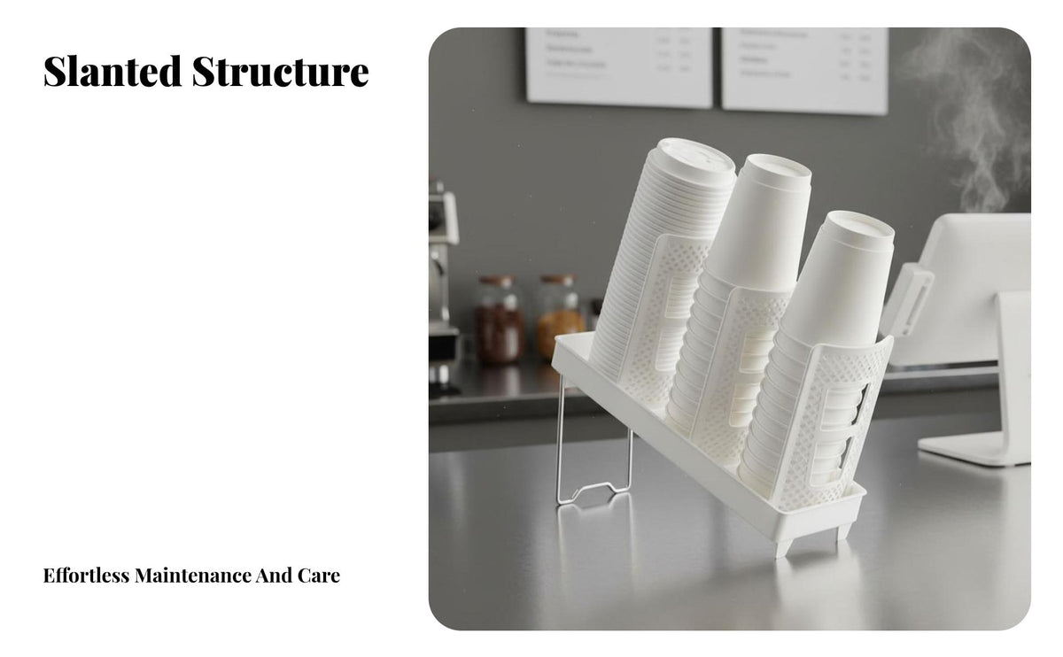 Detachable Design Disposable Cup Storage Rack Space-Saving Tilted Paper Cup Organizer Large Capacity for Baristas, Office Workers, Party, RV