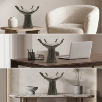 Cupped Hands Sculpture Resin Tabletop Hand Sculpture Mottled Finish Open Hands Statue for Living Room, Desktop, Entryway