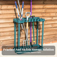 Rolling Garden Tool Rack With Wheels Garden Tool Organizer Large Capacity and Rake Organizer for Gardeners, Homeowners, Yard, Outdoor, Workshop