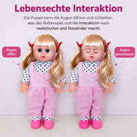 Interactive Princess Baby Doll, 34 cm Doll with Bottle and Joints, Drinks & Wets, for Role Play