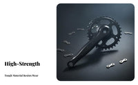 Mountain Bike Crankset Narrow Wide Cogs Square Taper Crankset Square Taper Crank Limb Set High-Strength Aluminum Alloy