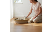 Scratch Resistant Oval Cooling Cat Bed Breathable Braided Rattan Cat Bed Long-Lasting Pet Furniture Comfortable for Multiple Cats, Summer