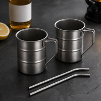 Stainless Steel Beer Mug Tumbler Thermos Vacuum Insulated Vintage Style For Home