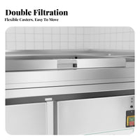 Commercial Grill with Purifier Easy to Clean Smokeless Barbecue Cart Heavy-Duty Construction Mobile Barbecue Station for Caterers, Chefs, Restaurants