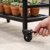 Multi-Tier Carbon Steel Plant Stand with Wheels for Indoor/Outdoor Use