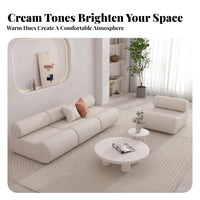 Curved configurable Sectional Nordic design Sofa Creamy cream Living Room Furniture for Business Owners, Homeowners, Reception Area, Office, Large Apartment