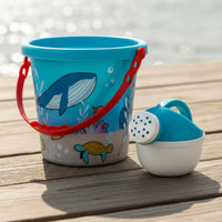 20 Pieces Smooth-Edged Beach Sand Toy Set Colorful Beach Pail with Molds Portable Sand Castle Building Kit Creative for Children