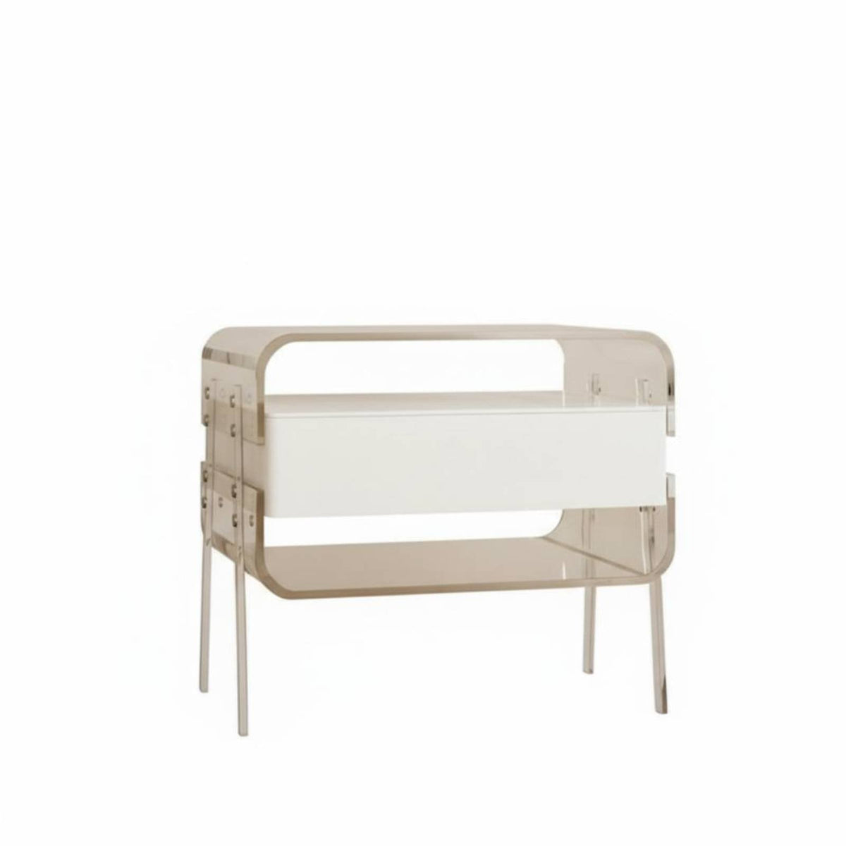 Minimalist design Fluted Drawer End Table Modern Design Nightstand Integrated Storage Bedside Cabinet Easy Assembly for Homeowners, Adults, Students, Guest Room, Home Office