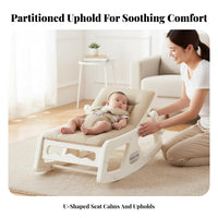 Gentle Rocking Motion Convertible Baby Rocker Adjustable Recline Convertible Bouncer Seat Safety Harness Nursery Furniture Ergonomic Design for Newborns, Toddlers, Young Children, Rest Time, Resttime, Living Room, Playtime