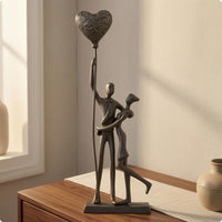 Cast Iron Figurine Anniversary Gift Metal Couple Figurine Handcrafted Romantic Iron Statue for Couples