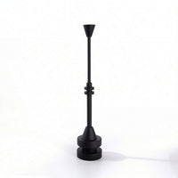 Candlestick with Round Base Matte Black Candle Holder with Tapered Cup Decor Geometric Modern for Tabletop, Dining Table