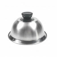 Domed Stainless Steel Dome Cover Wide Rim Burger Dome Knob Handle Basting Cover Single-Piece